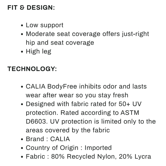 CALIA Women's Swim Triangle Strappy Back One Piece - Picture 6 of 7